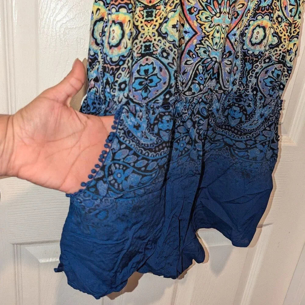 Vintage Victoria's Secret Size Small Multicolor Sleep‎ Romper Boho Cozy Chic